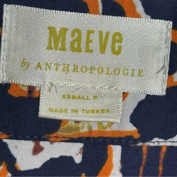 Anthropologie Maeve Somerset Maxi Dress Printed Short Sleeve  XS P - Picture 4 of 14